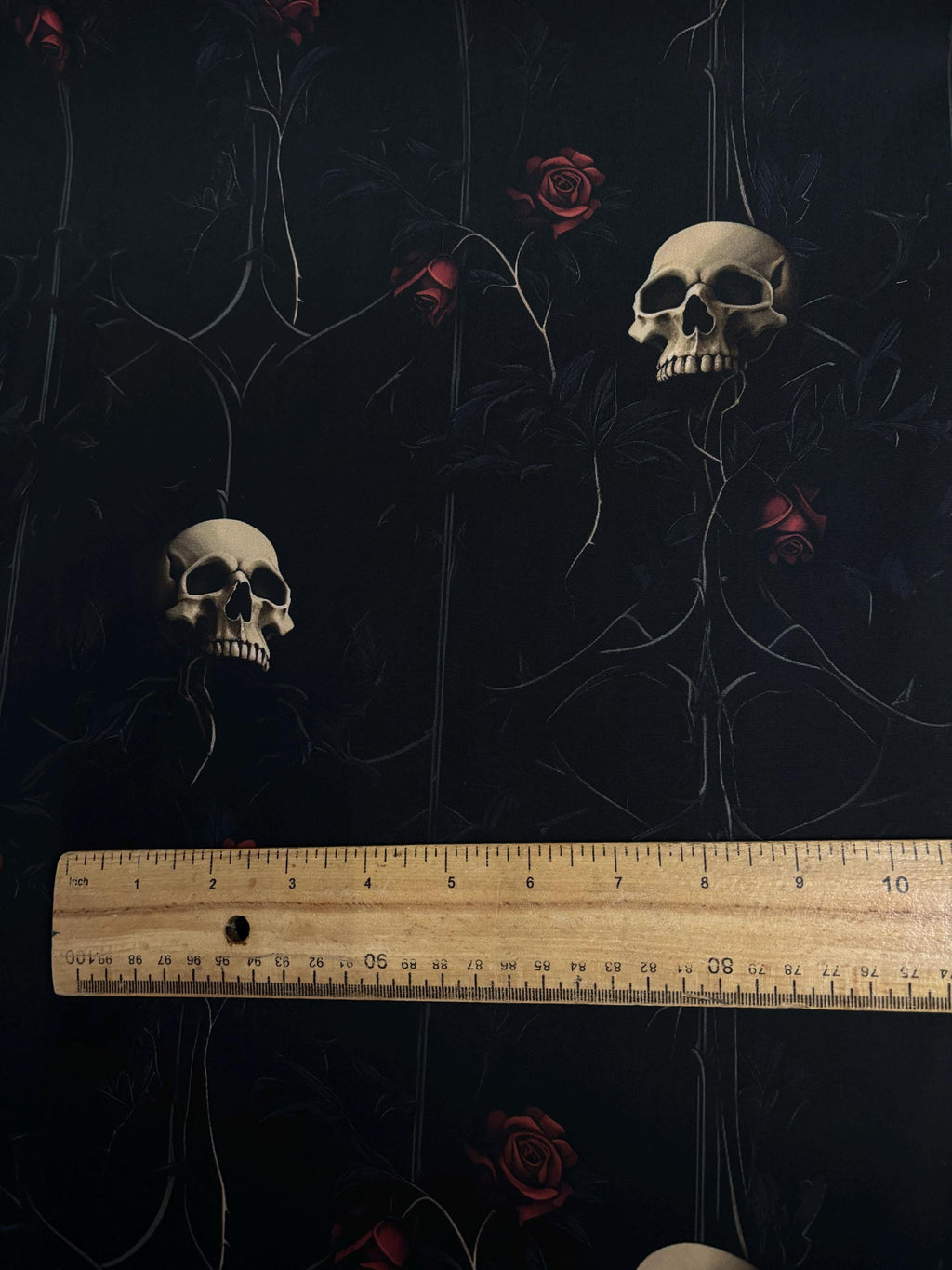 Skull In Thorns Cotton Fabric